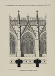 214494 Plattegrond en opstand van drie traveeën (ged.) van de kruisgang van de Domkerk te Utrecht.N.B. De afbeelding is ...